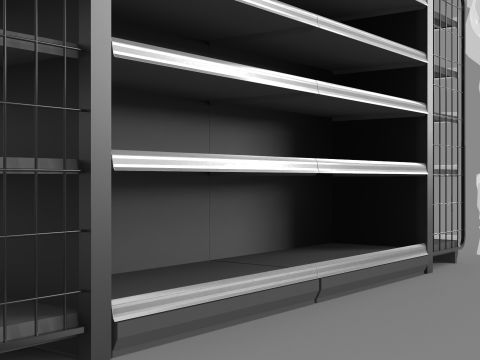 Grocery Store Display Racks Model 3D