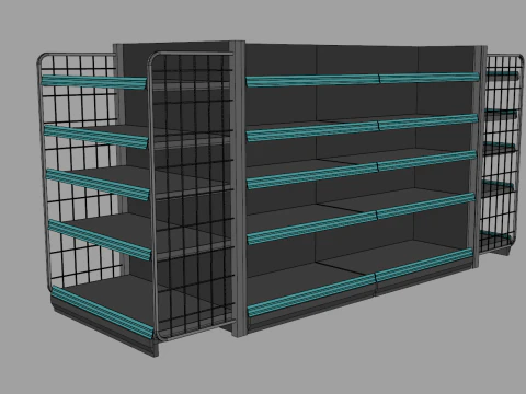 Grocery Store Display Racks 3D Model