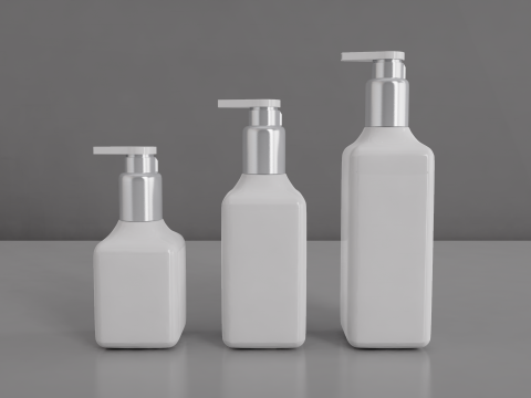 Hair Shampoo Pump Bottles 3D Модель