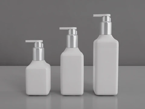 Bottiglie con pompa per shampoo per capelli Modello 3D