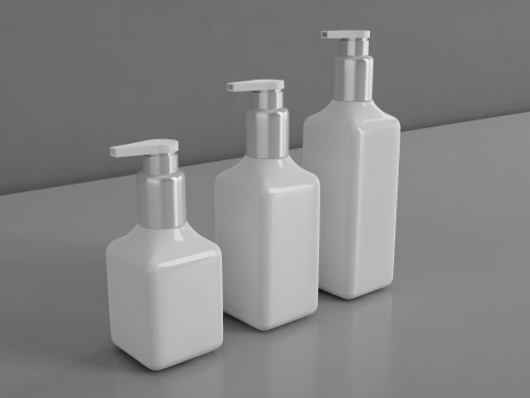 Hair Shampoo Pump Bottles 3D 模型