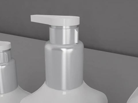 Hair Shampoo Pump Bottles 3D Model