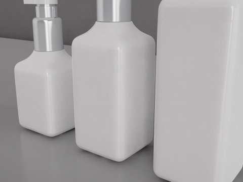 Hair Shampoo Pump Bottles 3D 模型