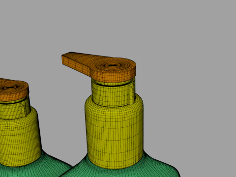 Hair Shampoo Pump Bottles 3D Model