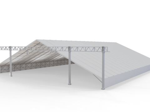 Hangar 63 Meters Long 3D Model