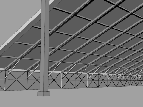 Hangar 63 Meters Long 3D Model