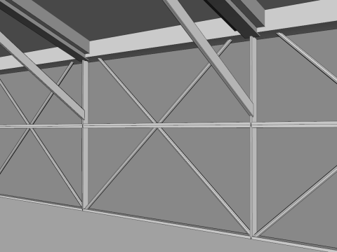 Hangar 63 Meters Long 3D Model