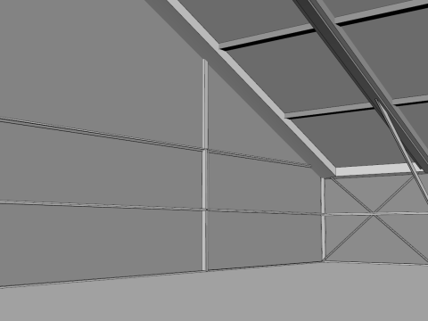 Hangar 63 Meters Long 3D Model