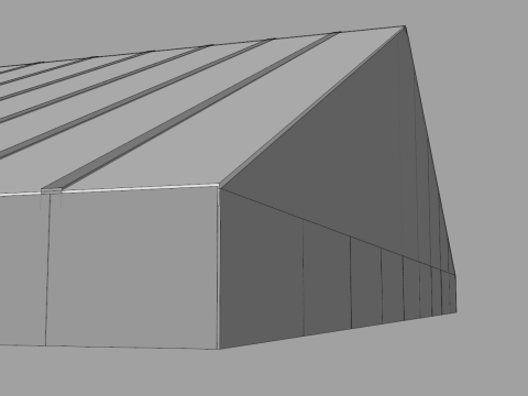 Hangar 63 Meters Long 3D Model