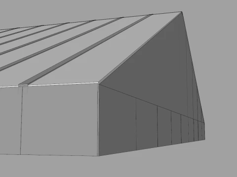 Hangar 63 Meters Long 3D Model