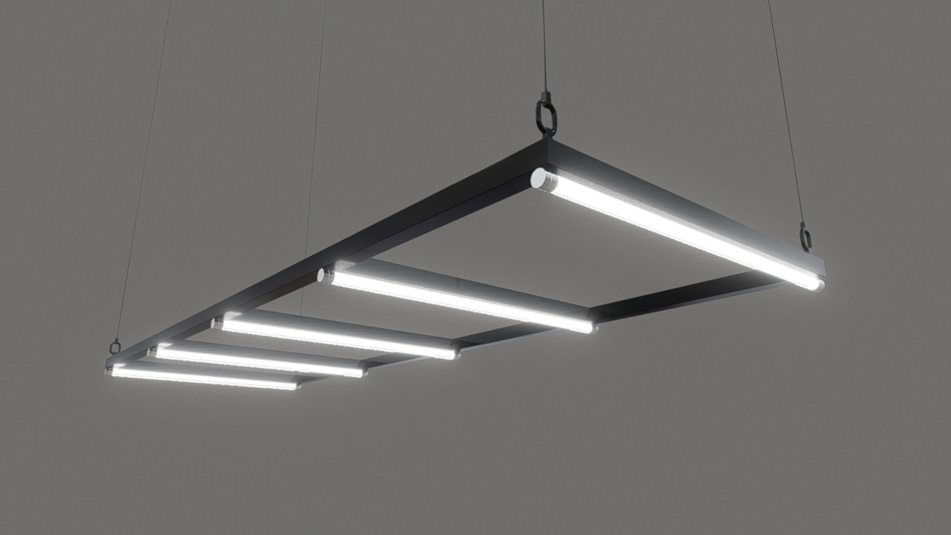 Hanging Tube Lights 3D Model .c4d .max .obj .3ds .fbx .stl .blend