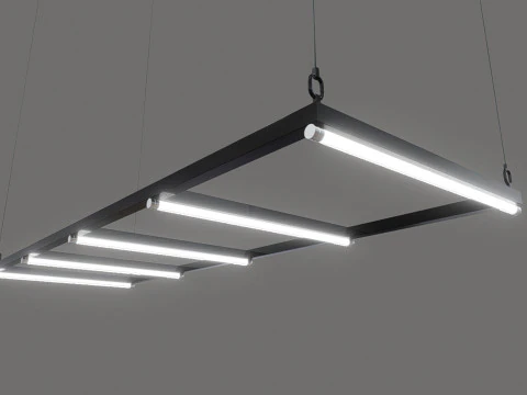 Hangende buislampen 3D Model