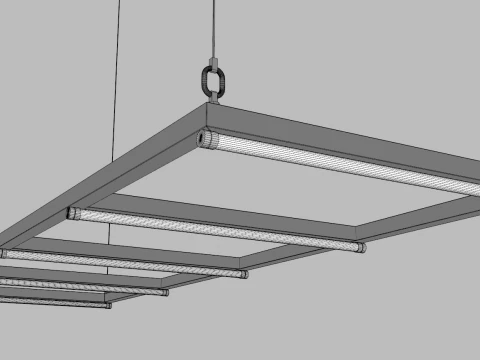 Hanging Tube Lights 3D Model