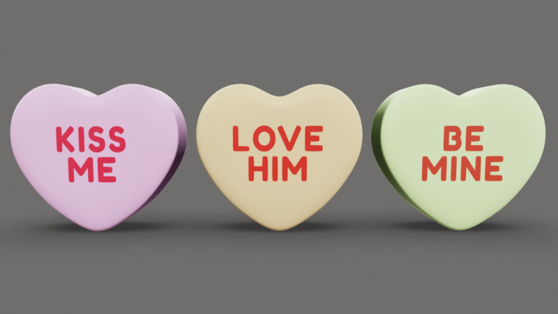 Heart Candies 3D Model .c4d .max .obj .3ds .fbx .stl .blend 