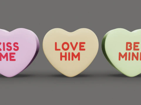 Cukierki Serca Model 3D