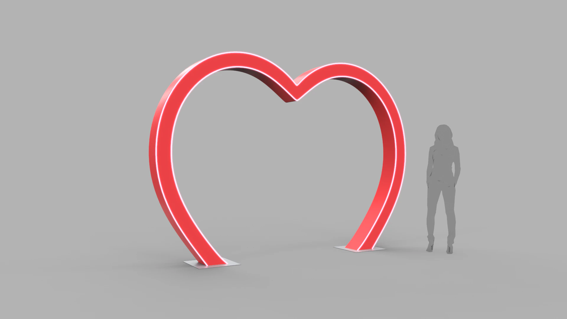 Heart Shaped Arch 3D Model .c4d .max .obj .3ds .fbx .stl .blend 