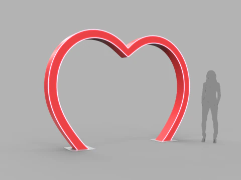 Arc en forme de coeur Modèle 3D