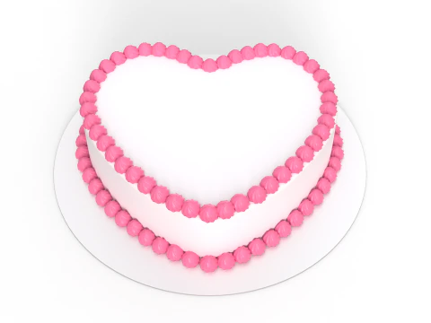 Heart Shaped Cake 3D Model