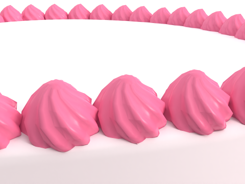 Heart Shaped Cake 3D Model