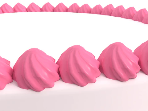 Heart Shaped Cake 3D Model