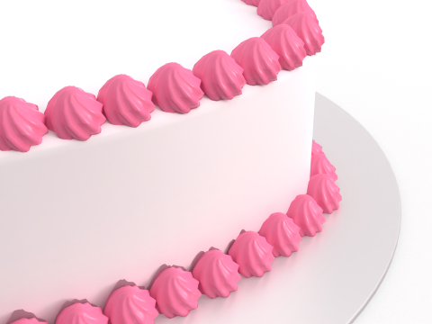 Heart Shaped Cake 3D Model