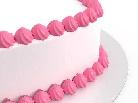Heart Shaped Cake 3D Model
