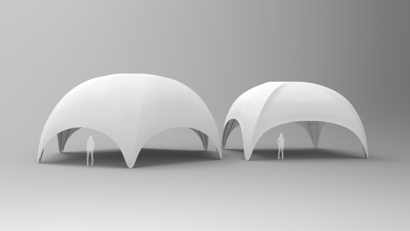 Hexadome and Crossover Tents Model 3D .c4d .max .obj .3ds .fbx .stl .blend