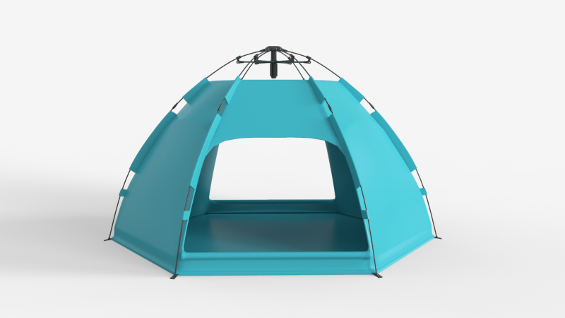 Hexagonal Camping Tent 3Dモデル .c4d .max .obj .3ds .fbx .stl .blend 
