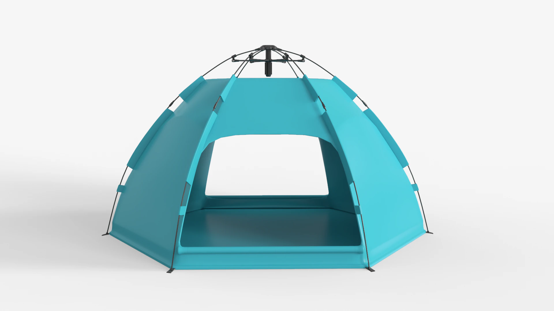 Hexagonal Camping Tent 3D Model .c4d .max .obj .3ds .fbx .stl .blend 