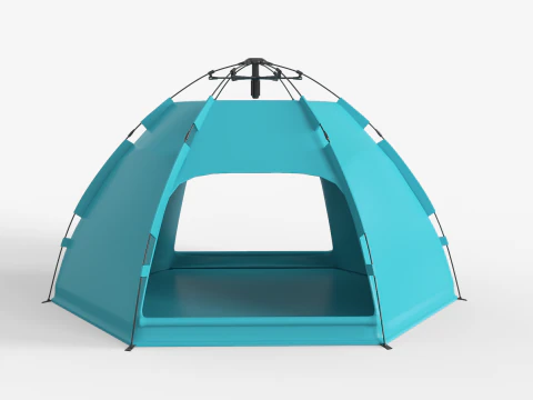 Tenda Kemah Heksagonal Model 3D