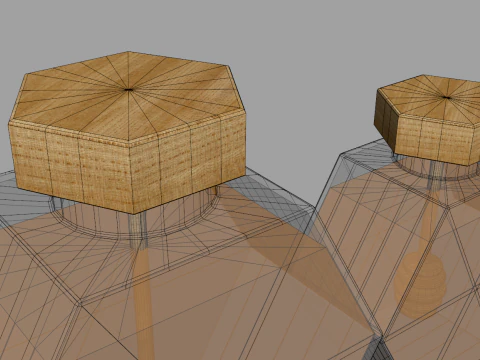 Hexagonal Honey Glass Containers 3D Model
