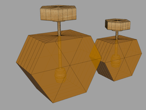 Hexagonal Honey Glass Containers 3D Modell