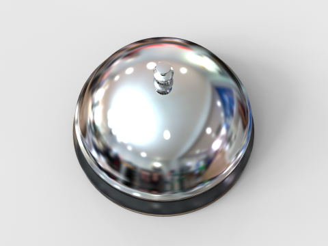 Hotel Reception Desk Bell 3D Model