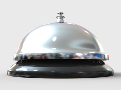 Hotel Reception Desk Bell 3D Model