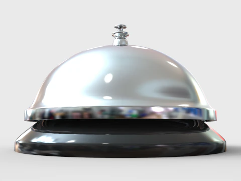 Hotel Reception Desk Bell 3D Model