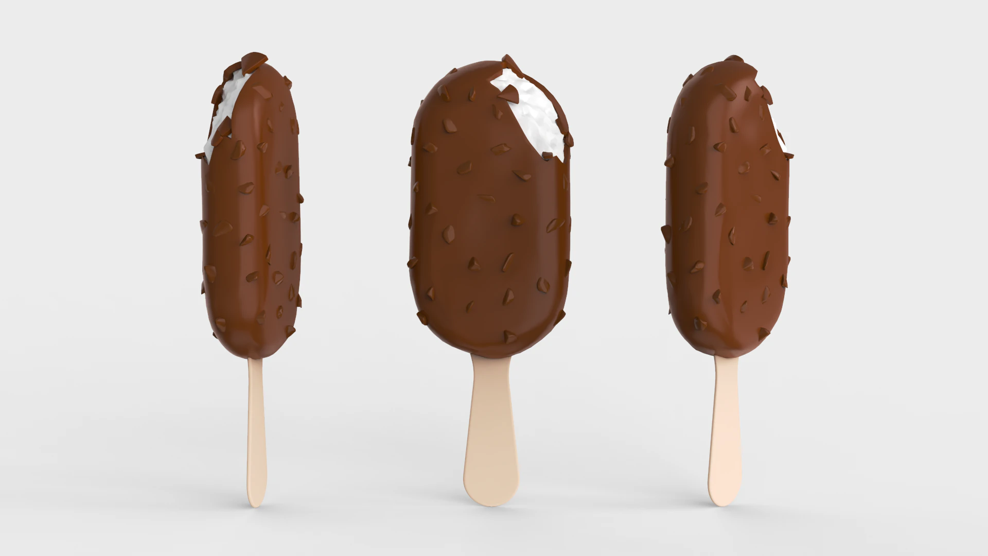 Ice Cream Bar 3D Model .c4d .max .obj .3ds .fbx .stl .blend