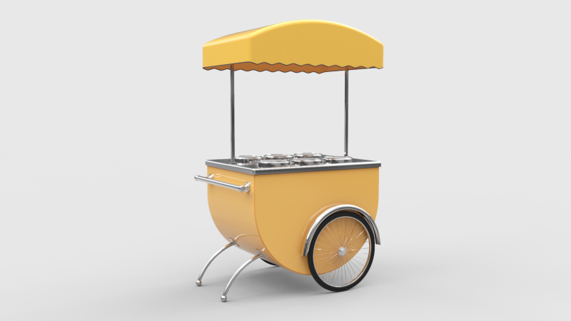 Ice Cream Cart 3D Model .c4d .max .obj .3ds .fbx .stl .blend 
