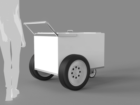 Ice Cream Popsicle Cart Modello 3D