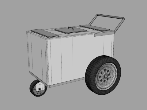 Ice Cream Popsicle Cart Modello 3D