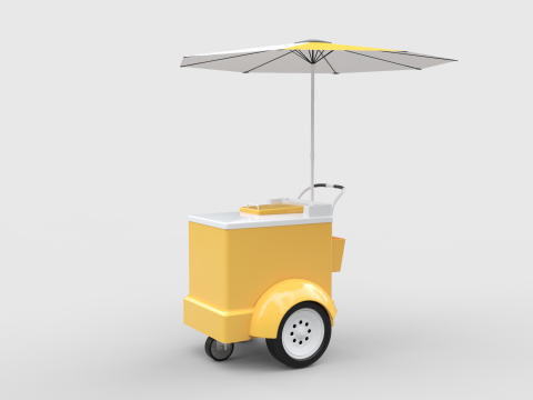 Ice Cream Push Cart 3D Модель