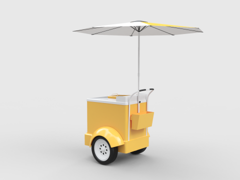 Ice Cream Push Cart Model 3D