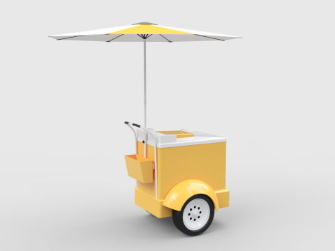 Ice Cream Push Cart Model 3D