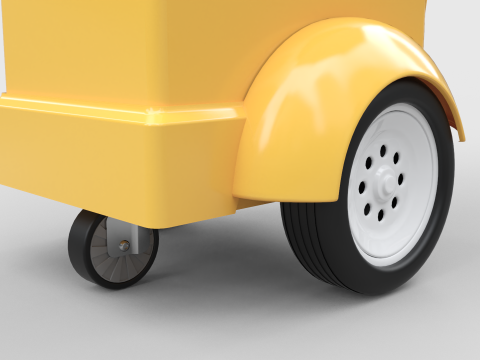 Ice Cream Push Cart Model 3D