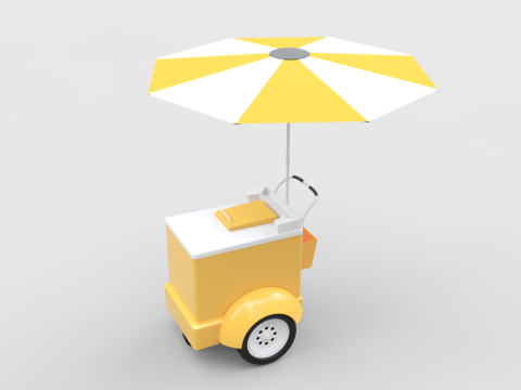 Ice Cream Push Cart Model 3D