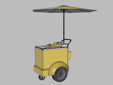 Ice Cream Push Cart Model 3D
