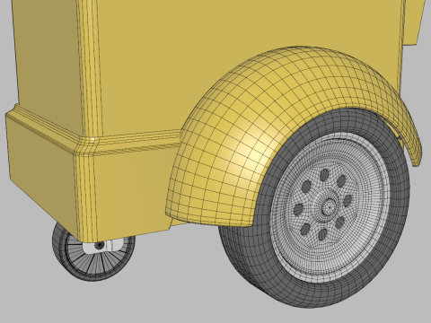 Ice Cream Push Cart Model 3D