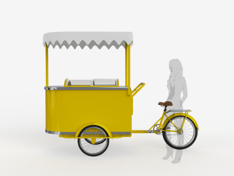 Ice Cream Tricycle With Freezer 3D 模型