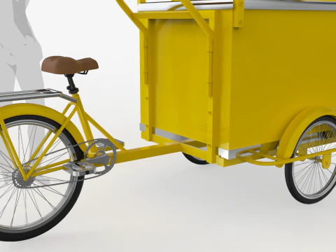 Ice Cream Tricycle With Freezer 3D Model