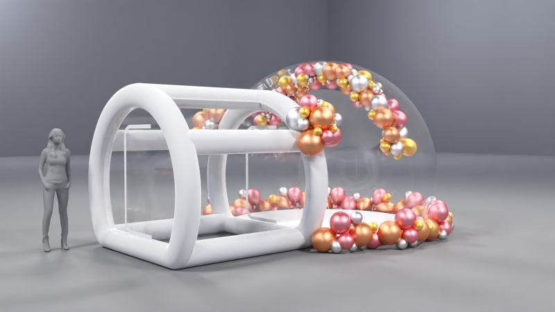 Inflatable Bubble House Dome 3 Meters Diameter 3D Model .c4d .max .obj .3ds .fbx .stl .blend 