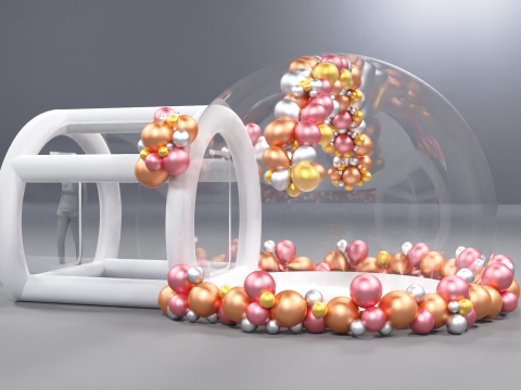 Inflatable Bubble House Dome 3 Meters Diameter 3D Model